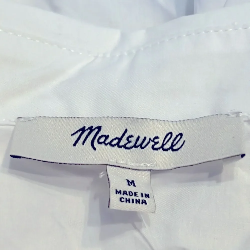 NWT Madewell Depeche Mini White Button-Up Dress Medium - Picture 3 of 9